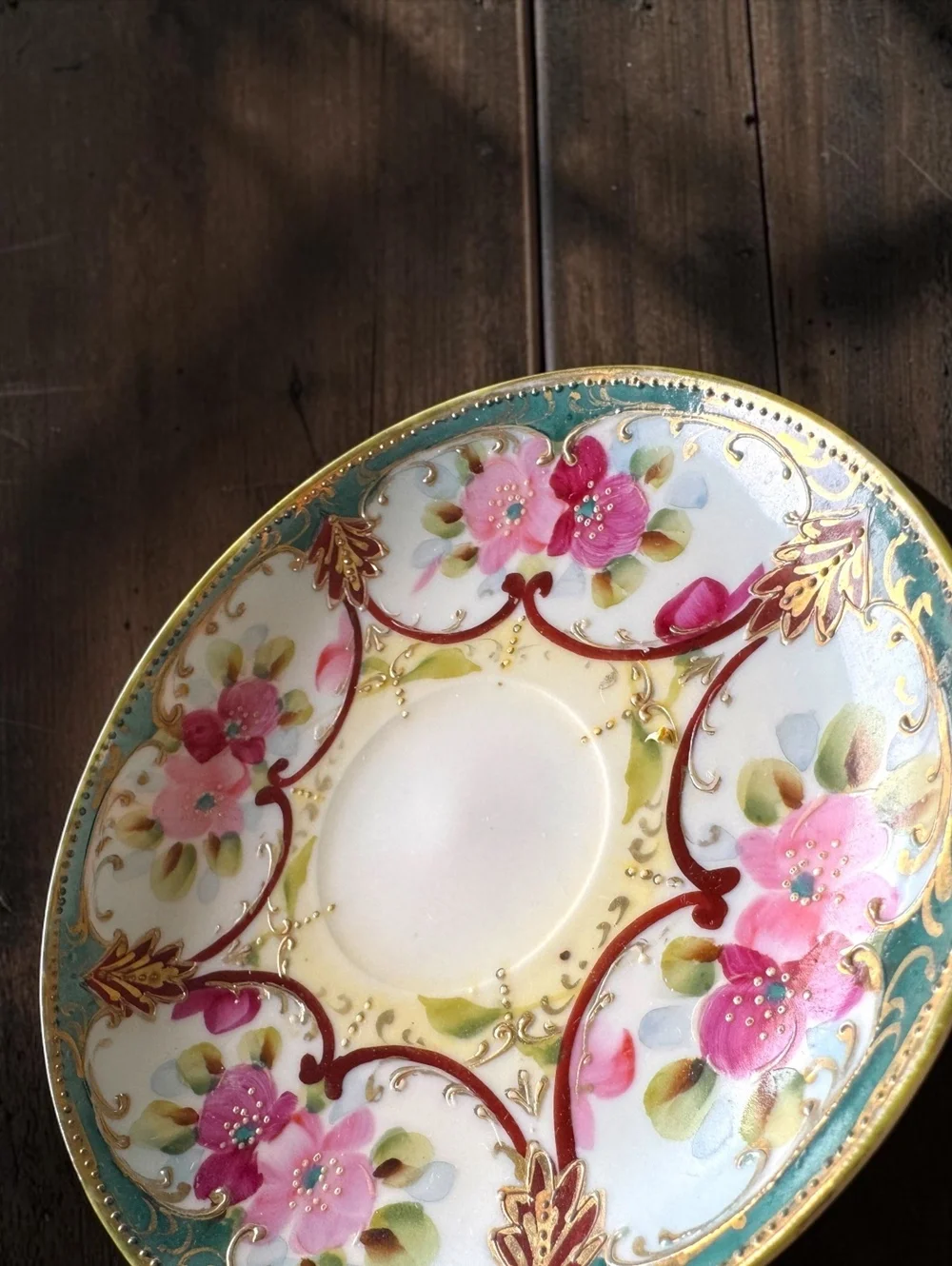 Vintage Gold Castle Chikusa Hand Painted Saucer 6